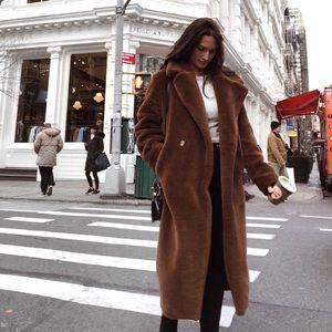 Brown Long Teddy Coat